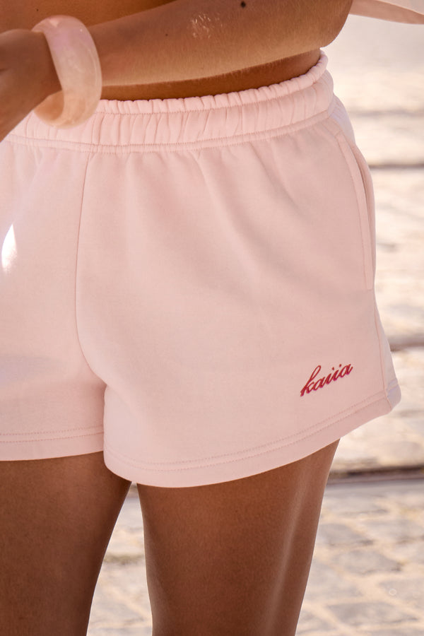 Kaiia Logo Mini Sweat Shorts Marshmallow Pink