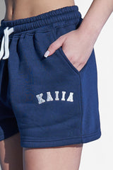Kaiia Logo Sweat Shorts Navy
