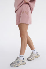 Kaiia Studio Distressed Applique Sweat Short Blush