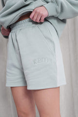 Kaiia Logo Sweat Shorts in Sage Green