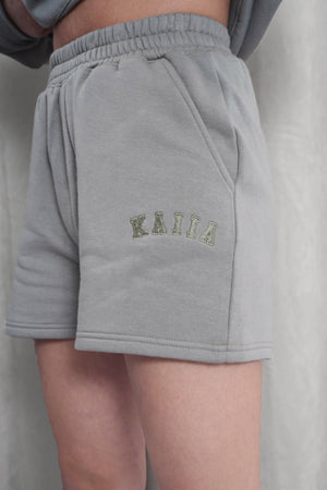 Kaiia Logo Sweat Shorts in Khaki