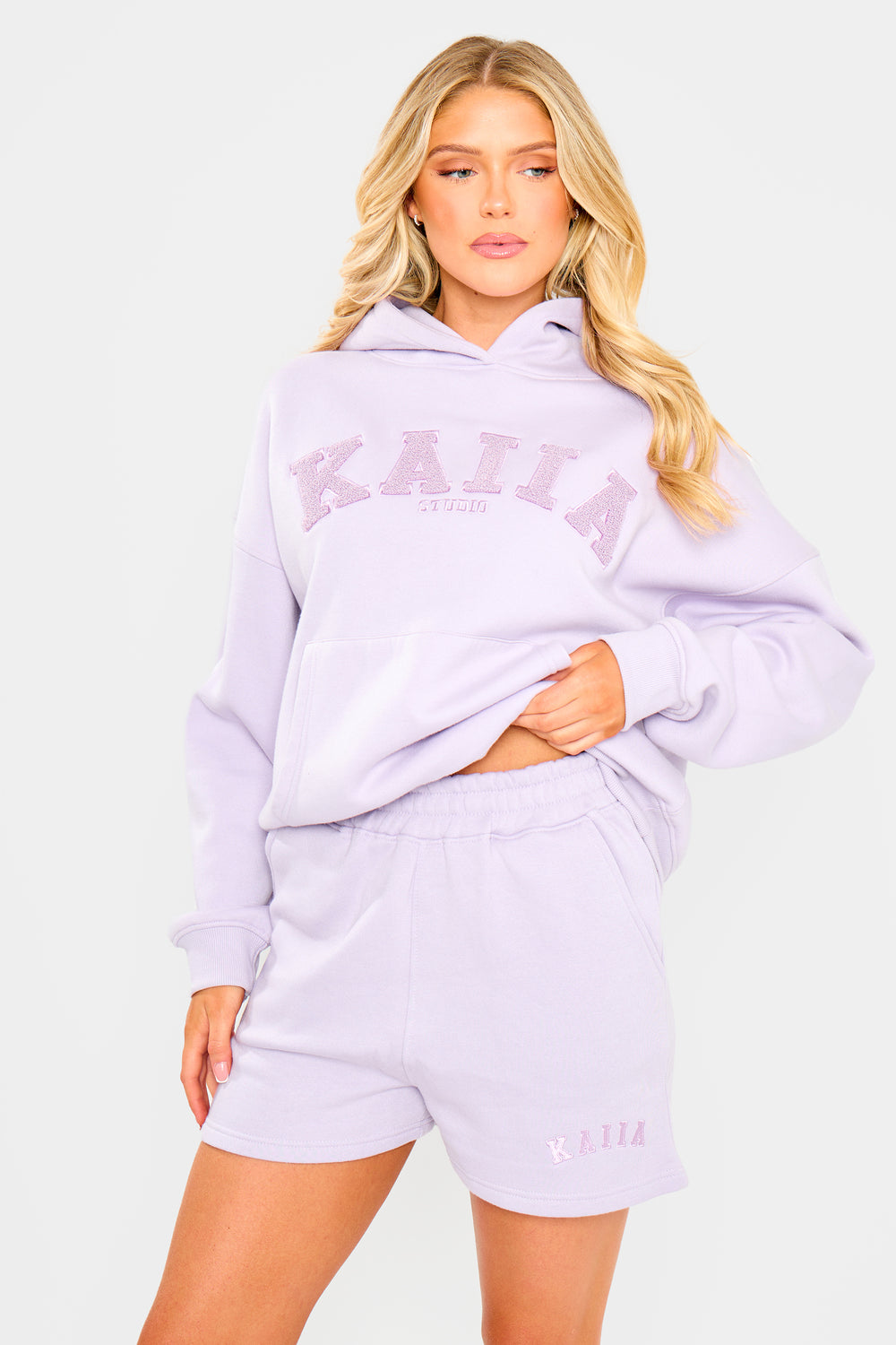 Kaiia Logo Sweat Shorts Lilac