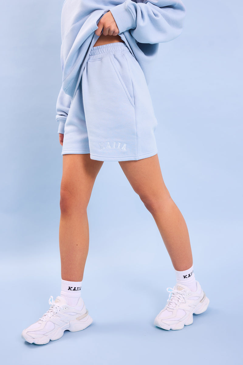 Kaiia Logo Sweat Shorts Light Blue