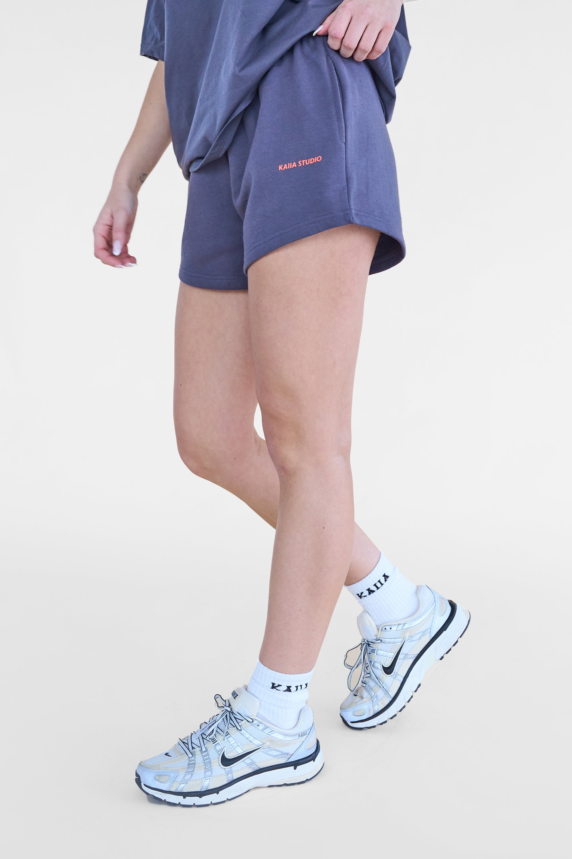 Kaiia Studio Mini Sweat Shorts Charcoal
