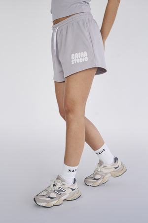 Kaiia Studio Bubble Logo Sweat Shorts Light Grey