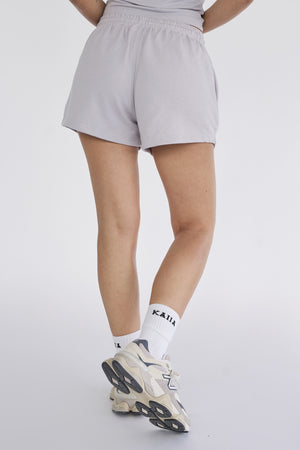 Kaiia Studio Bubble Logo Sweat Shorts Light Grey