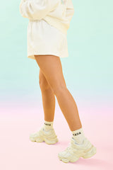 Kaiia Design Bubble Logo Sweat Shorts Cream & Rainbow