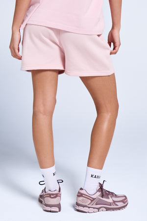 Kaiia Logo Sweat Shorts Pink Chai