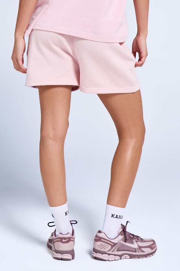 Kaiia Logo Sweat Shorts Pink Chai