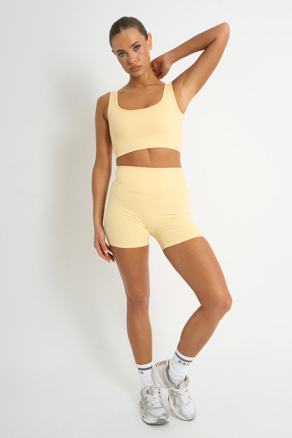 Kaiia Sculpt Mini Shorts Yellow
