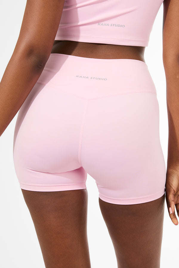 Kaiia Sculpt Mini Shorts Baby Pink