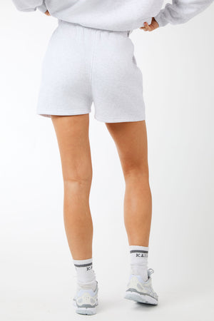 Kaiia Logo Sweat Shorts Light Grey Marl & Dusty Pink