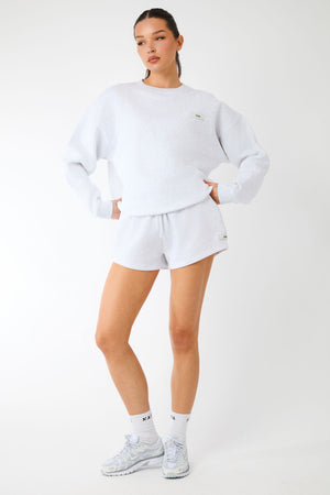 Kaiia Label Logo Sweat Shorts Light Grey Marl