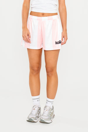 Kaiia Mini Football Shorts Pink Stripe