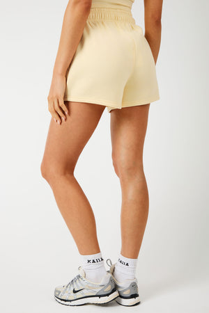 Kaiia KTL Logo Mini Sweat Shorts Lemon Frosting