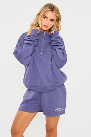 Kaiia Running Club Logo Sweat Shorts Light Navy