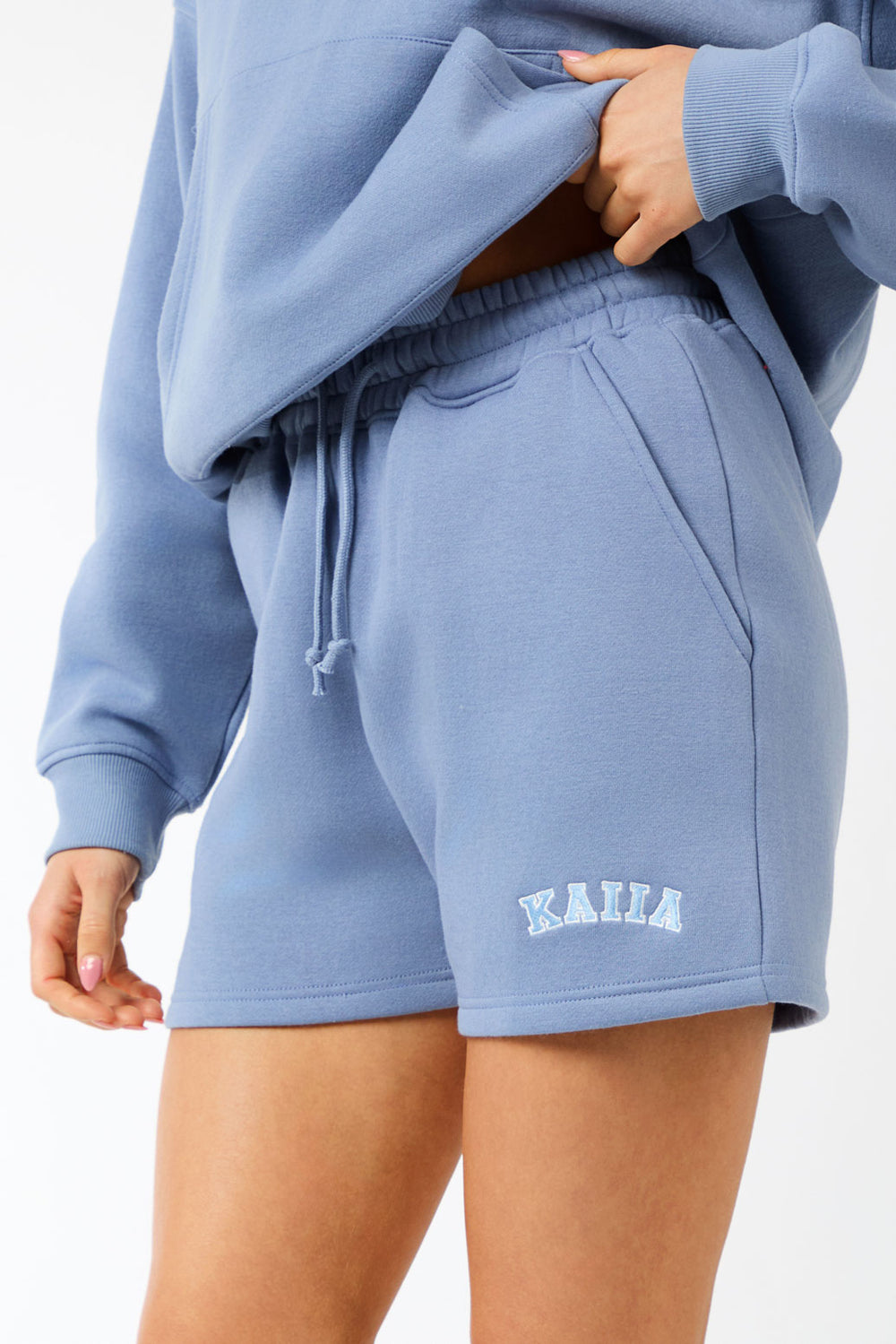 Kaiia Logo Sweat Shorts Vintage Blue