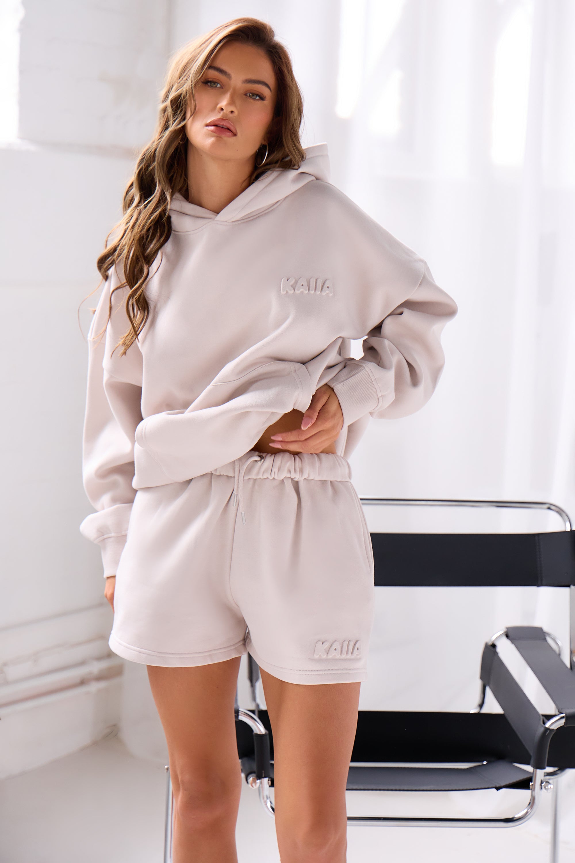 Relaxed Fit Cuffed Jogger Light Grey Marl | Kaiia