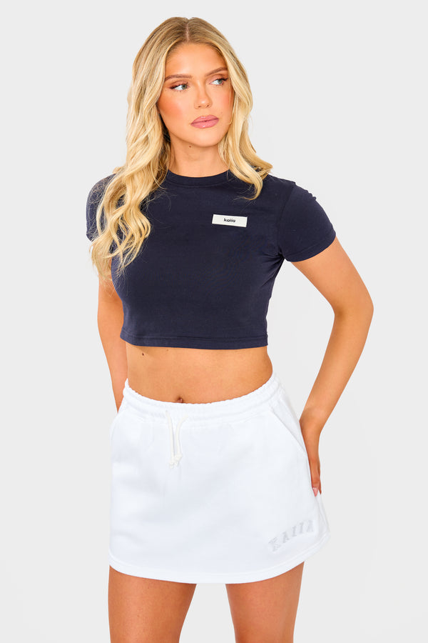 Kaiia Logo Mini Sweat Skirt White