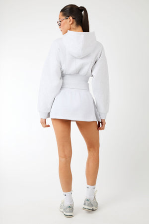 Kaiia Label Logo Mini Sweat Skirt Light Grey Marl