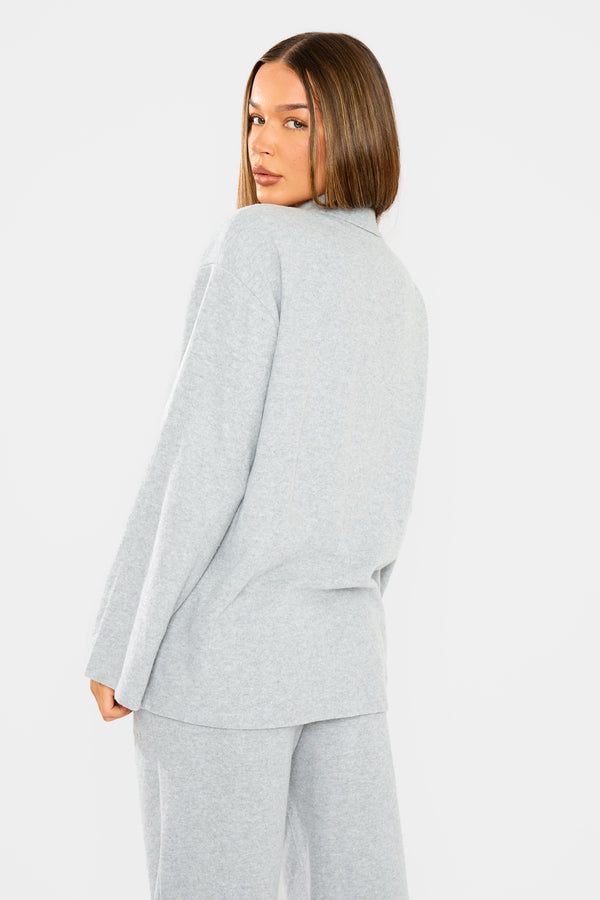 Kaiia Supersoft Button Down Shirt Grey Marl