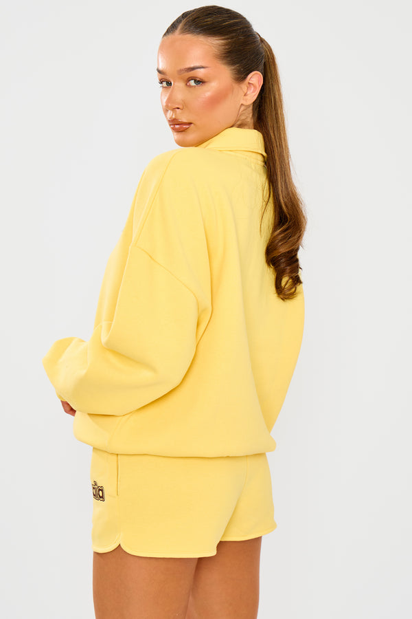 Kaiia Logo Oversized Rugby Sweatshirt Yellow