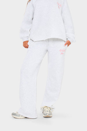 Kaiia 444 Wide Leg Joggers Light Grey Marl & Pink