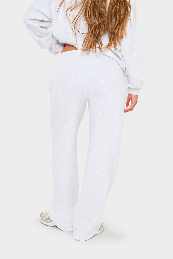 Kaiia 444 Wide Leg Joggers Light Grey Marl & Pink