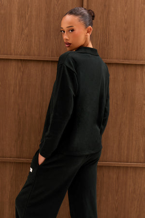 Kaiia Label Logo Rugby Shirt Dark Teal