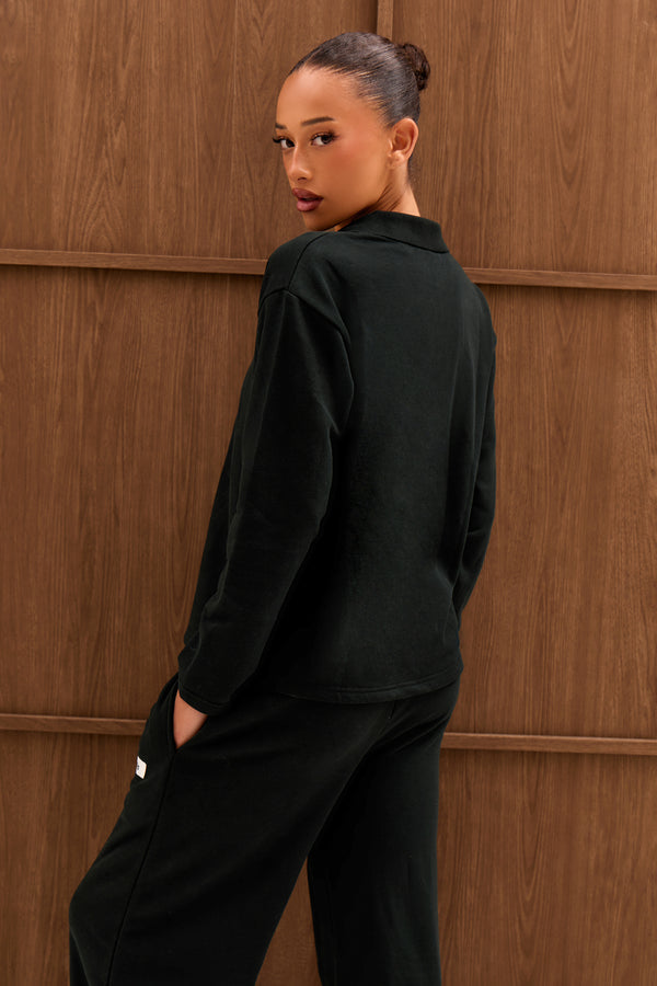 Kaiia Label Logo Rugby Shirt Dark Teal