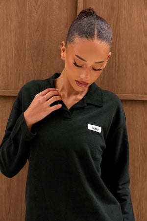 Kaiia Label Logo Rugby Shirt Dark Teal
