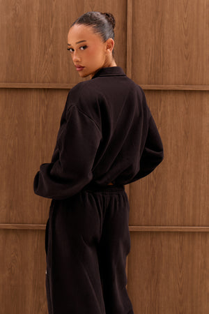 Kaiia Chrome Logo Pocket Detail Zip Through Sweatshirt Black