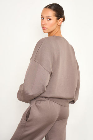 Kaiia Studio Embossed Oversized Sweatshirt Storm Grey