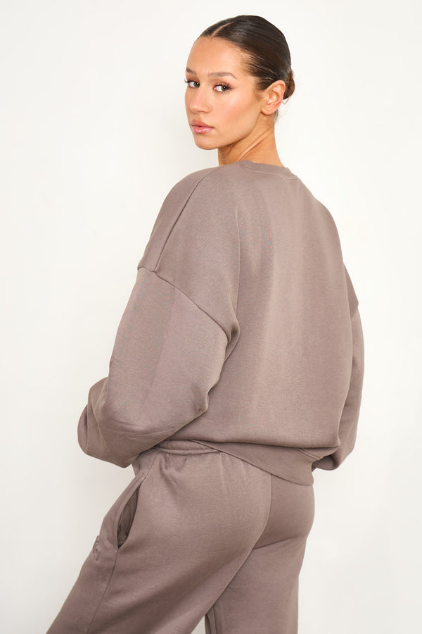 Kaiia Studio Embossed Oversized Sweatshirt Storm Grey
