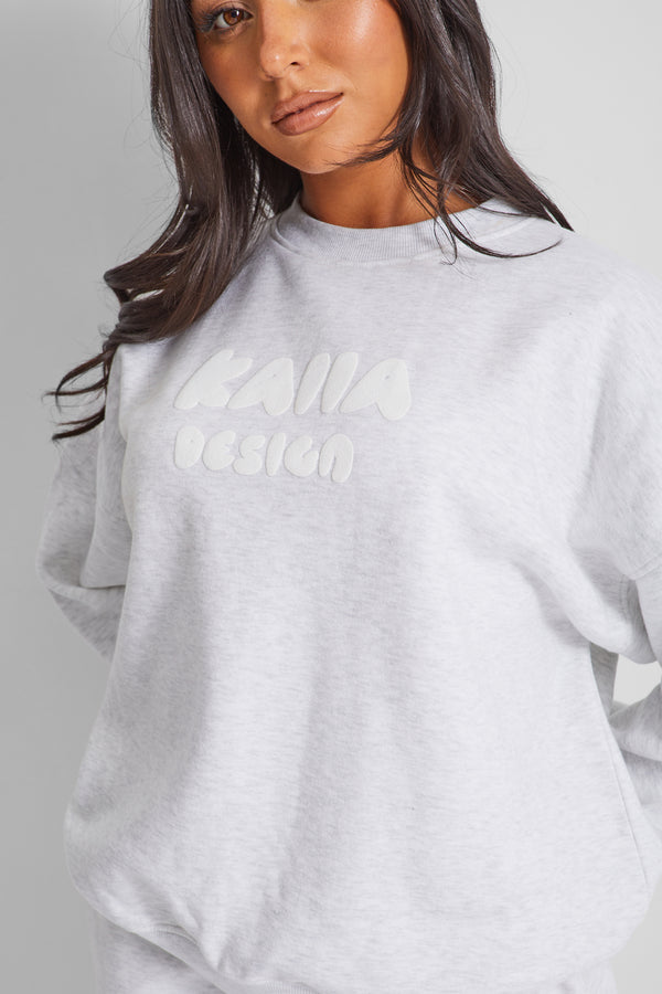 Kaiia Design Oversized Sweatshirt Light Grey Marl