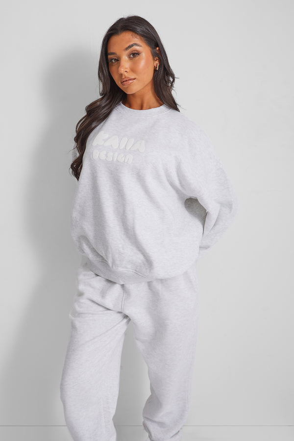 Kaiia Design Oversized Sweatshirt Light Grey Marl