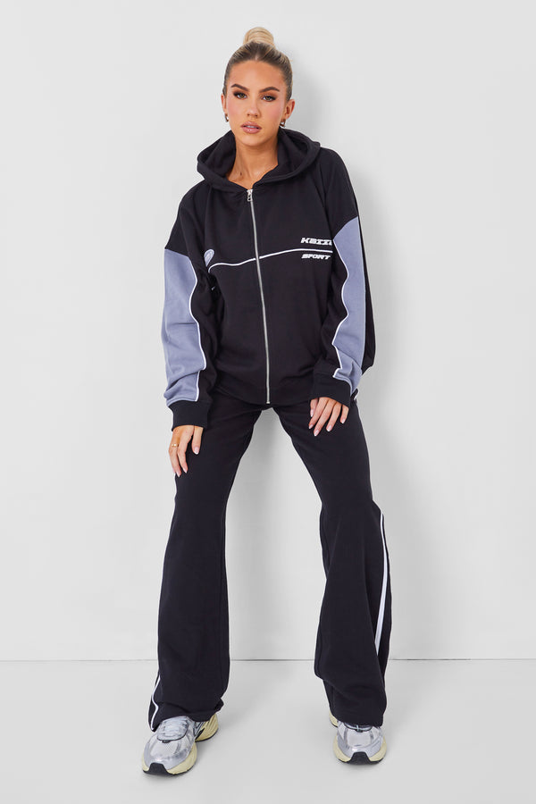 Kaiia Motocross Zip Through Hoodie Black