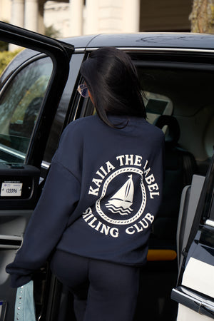 Kaiia Sailor Club Oversized Sweatshirt Ink Blue