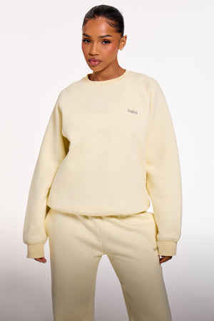 Kaiia Chrome Logo Oversized Sweatshirt Lemon