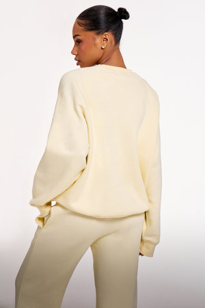Kaiia Chrome Logo Oversized Sweatshirt Lemon