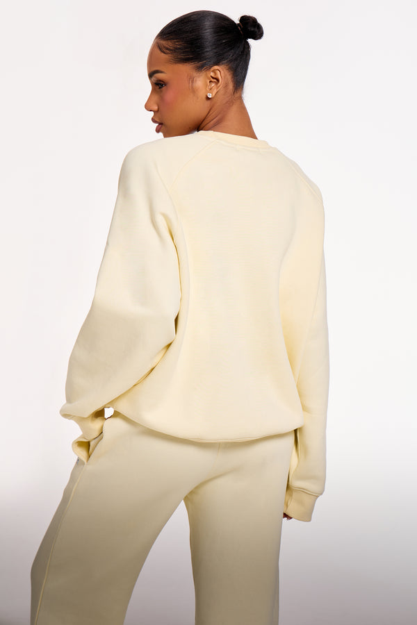 Kaiia Chrome Logo Oversized Sweatshirt Lemon