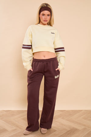 Kaiia Cropped Sweatshirt Vanilla Lemon