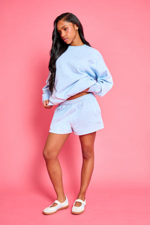 Kaiia Logo Oversized Sweatshirt Baby Blue Marl