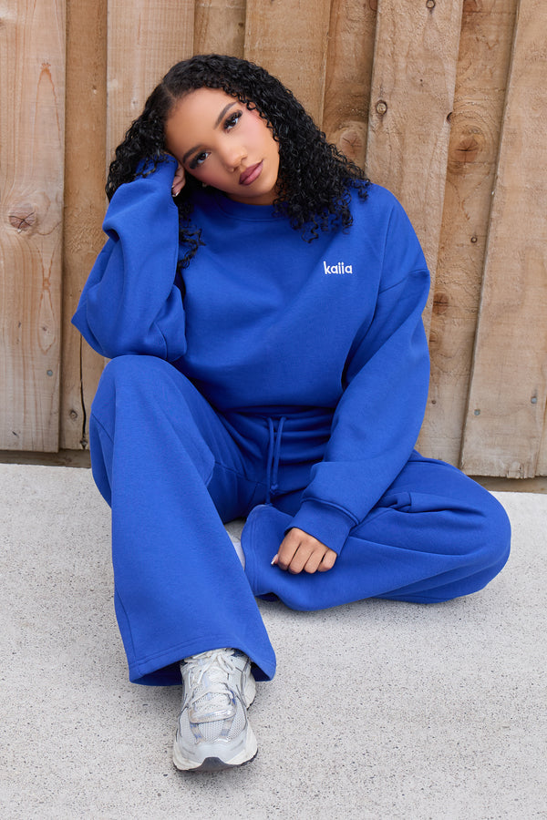 Kaiia Logo Oversized Sweatshirt Deep Cobalt