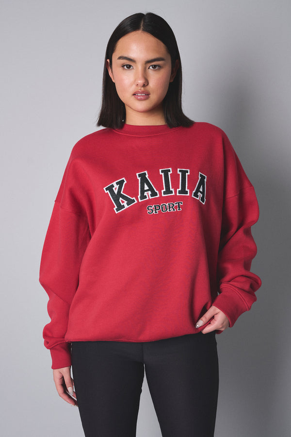 Kaiia Sport Oversized Sweatshirt Red