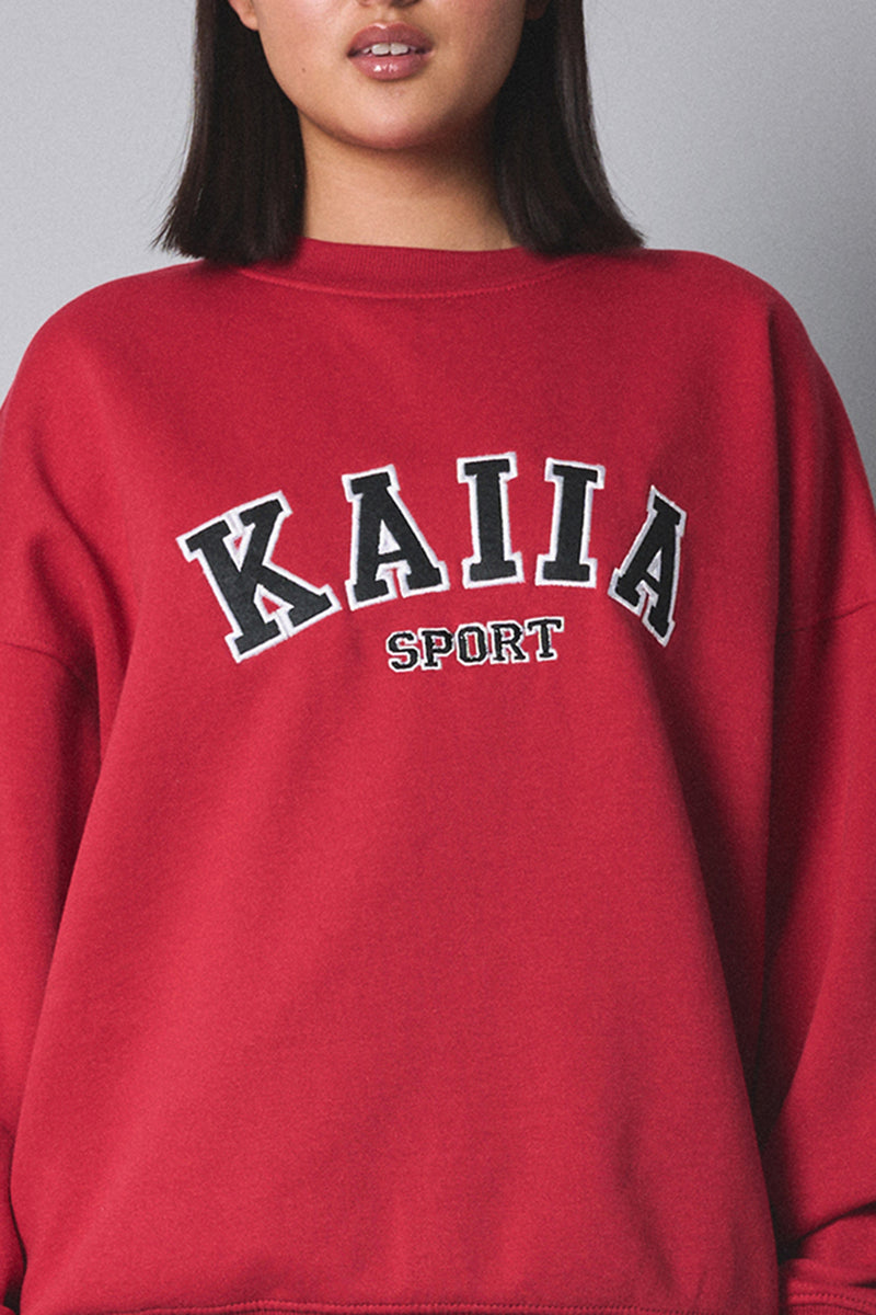 Kaiia Sport Oversized Sweatshirt Red