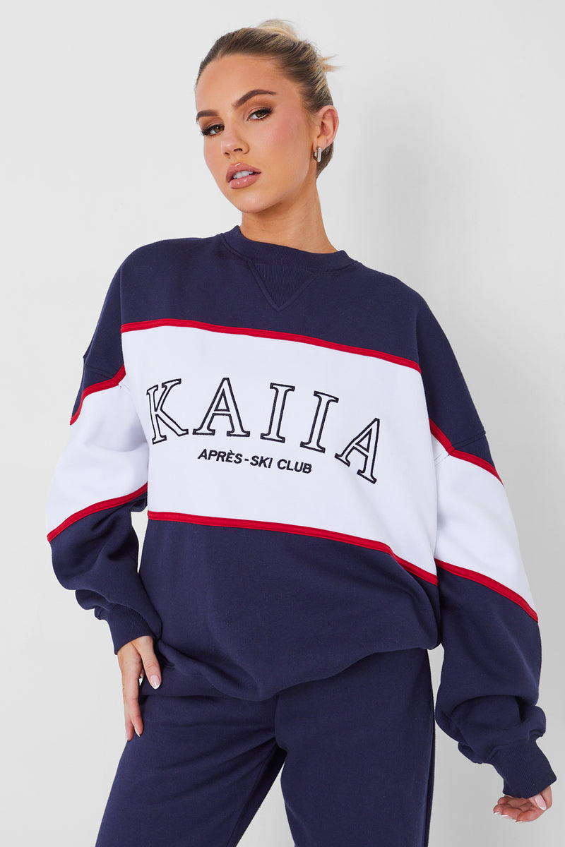 Kaiia Sport Oversized Sweatshirt in Navy