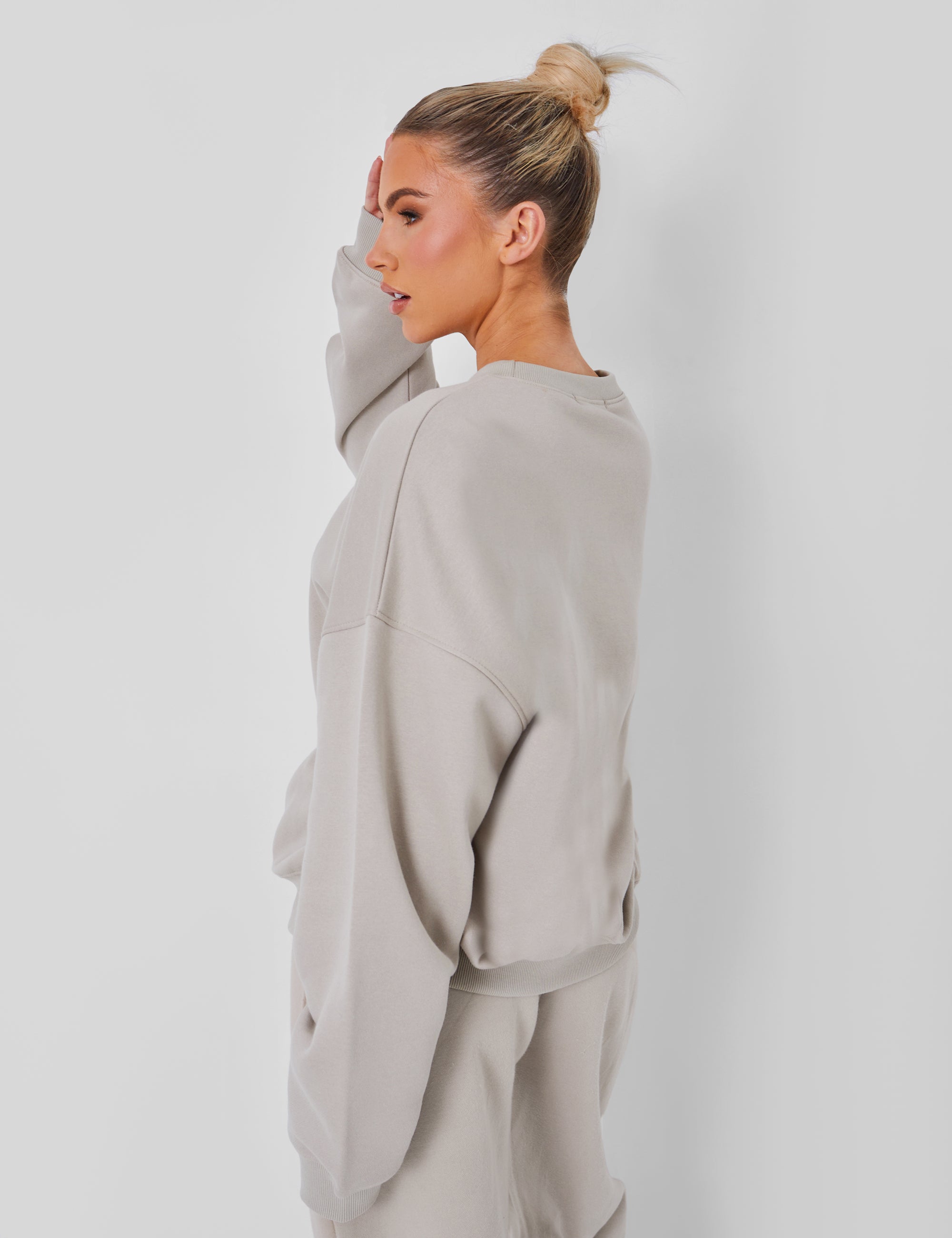 Kaiia Nyc Oversized Sweatshirt Stone