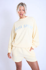 Kaiia Sport Oversized Sweatshirt Lemon & Light Blue