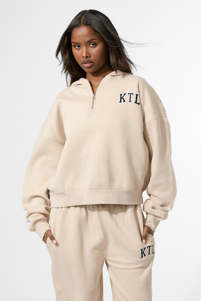 Ktl Logo Oversized Zip Up Hoodie Truffle | Kaiia